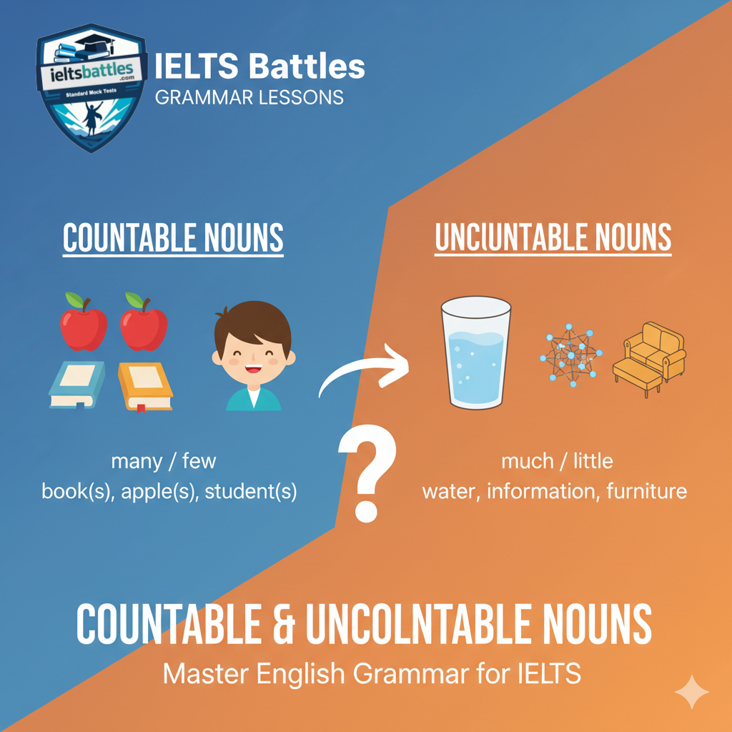 Countable and Uncountable Nouns Grammar Lesson Illustration