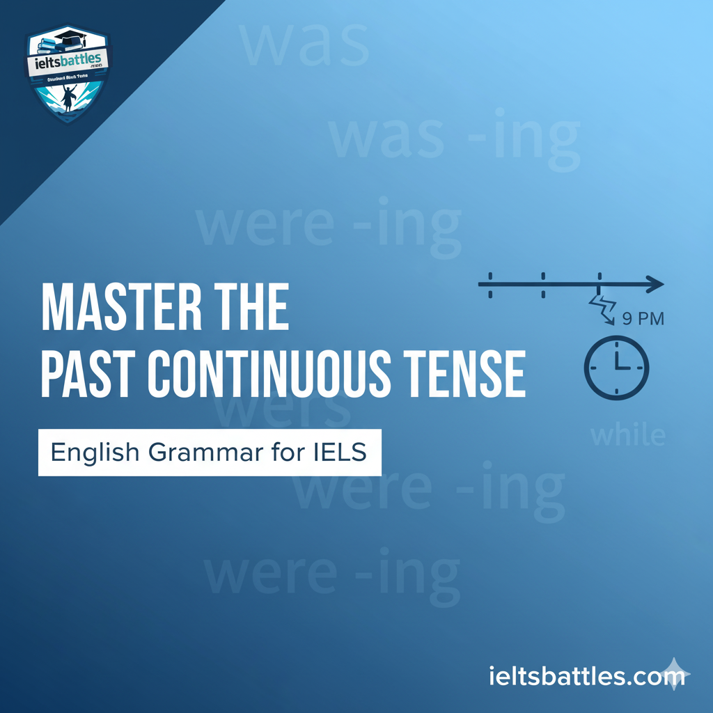 Past Continuous Tense Lesson Illustration showing ongoing actions in the past