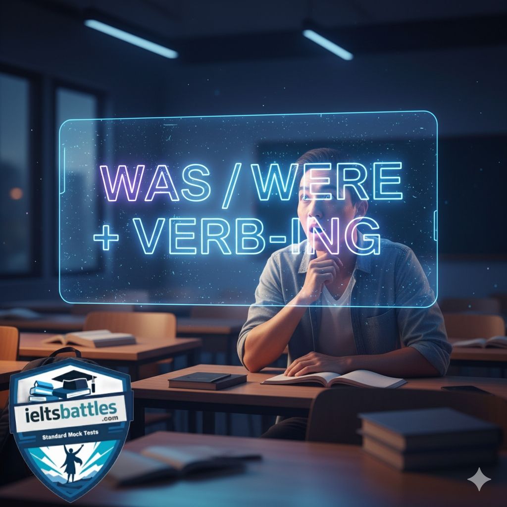 Past Continuous cover image explaining was were verb ing in English grammar