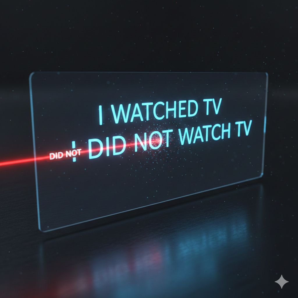 Simple Past negative sentences using did not and didn't with base verb form